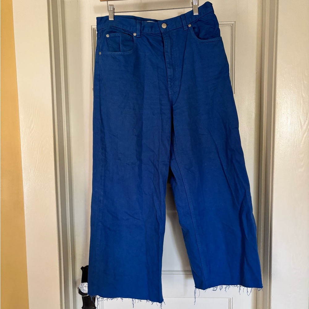 uniqlo marni wide leg blue pants waist 29x31